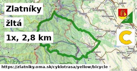 Zlatníky Cyklotrasy žltá bicycle
