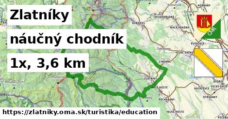 Zlatníky Turistické trasy náučný chodník 