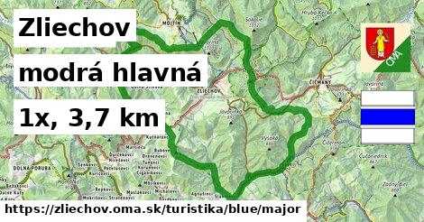 Zliechov Turistické trasy modrá hlavná