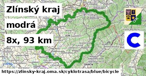 Zlínský kraj Cyklotrasy modrá bicycle