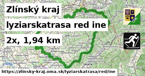 Zlínský kraj Lyžiarske trasy červená iná