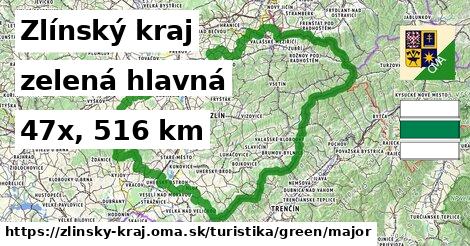 Zlínský kraj Turistické trasy zelená hlavná