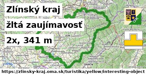 Zlínský kraj Turistické trasy žltá zaujímavosť