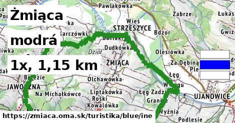 Żmiąca Turistické trasy modrá iná