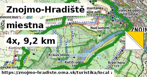 Znojmo-Hradiště Turistické trasy miestna 