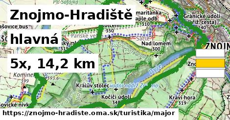 Znojmo-Hradiště Turistické trasy hlavná 