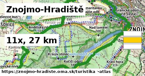 Znojmo-Hradiště Turistické trasy  