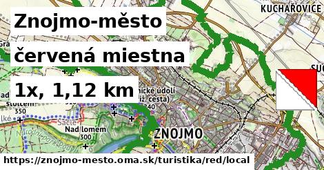 Znojmo-město Turistické trasy červená miestna