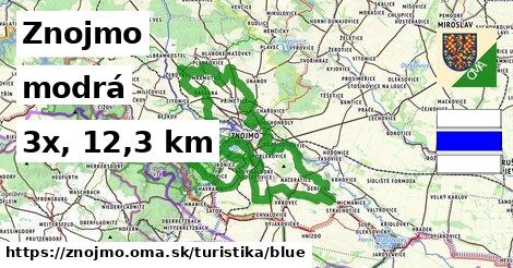 Znojmo Turistické trasy modrá 