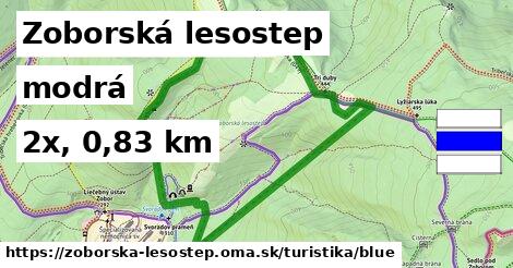 Zoborská lesostep Turistické trasy modrá 