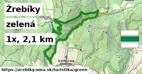 Žrebíky Turistické trasy zelená 