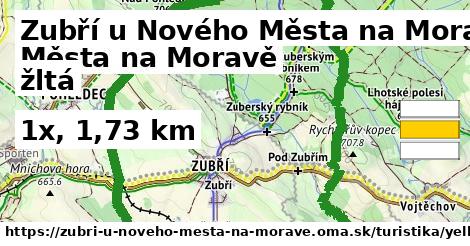 Zubří u Nového Města na Moravě Turistické trasy žltá 