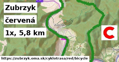 Zubrzyk Cyklotrasy červená bicycle