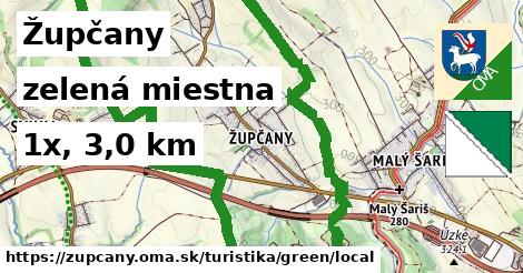 Župčany Turistické trasy zelená miestna