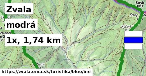 Zvala Turistické trasy modrá iná