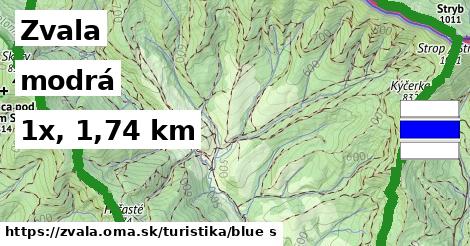 Zvala Turistické trasy modrá 
