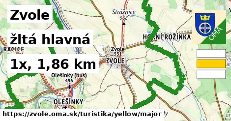 Zvole Turistické trasy žltá hlavná
