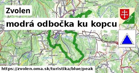 Zvolen Turistické trasy modrá odbočka ku kopcu