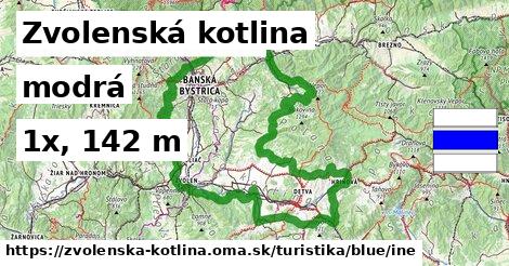 Zvolenská kotlina Turistické trasy modrá iná