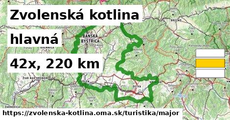 Zvolenská kotlina Turistické trasy hlavná 