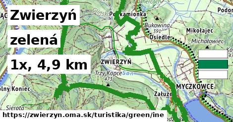 Zwierzyń Turistické trasy zelená iná