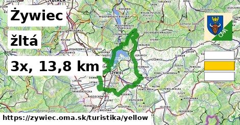 Żywiec Turistické trasy žltá 