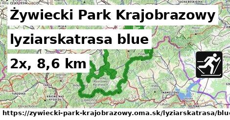 Żywiecki Park Krajobrazowy Lyžiarske trasy modrá 