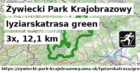 Żywiecki Park Krajobrazowy Lyžiarske trasy zelená 