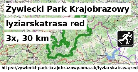 Żywiecki Park Krajobrazowy Lyžiarske trasy červená 