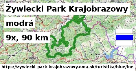 Żywiecki Park Krajobrazowy Turistické trasy modrá iná