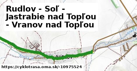 Rudlov - Soľ - Jastrabie nad Topľou - Vranov nad Topľou