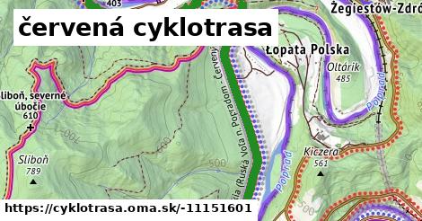 červená cyklotrasa