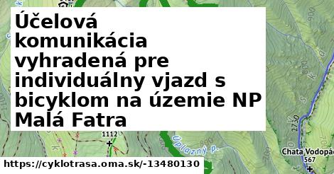 Účelová komunikácia vyhradená pre individuálny vjazd s bicyklom na územie NP Malá Fatra