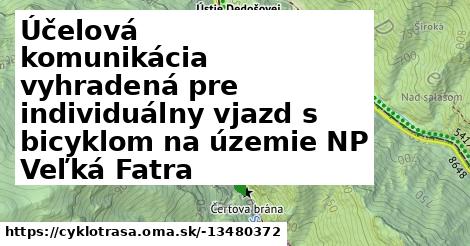 Účelová komunikácia vyhradená pre individuálny vjazd s bicyklom na územie NP Veľká Fatra