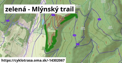 zelená - Mlýnský trail