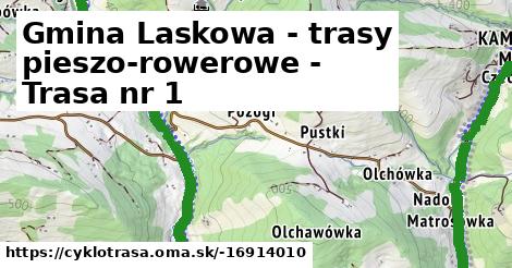 Gmina Laskowa - trasy pieszo-rowerowe - Trasa nr 1