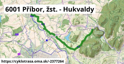 6001 Příbor, žst. - Hukvaldy