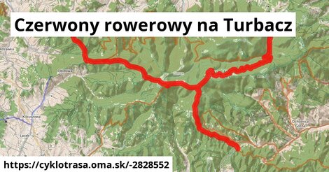 Czerwony rowerowy na Turbacz