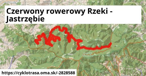 Czerwony rowerowy Rzeki - Jastrzębie