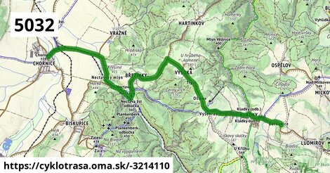 5032 Chornice, křiž., napojení na 505 - Dětkovice, křiž., napojení na 5030