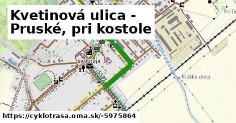 Kvetinová ulica - Pruské, pri kostole