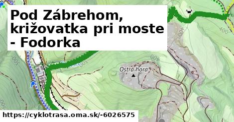 Pod Zábrehom, križovatka pri moste - Fodorka