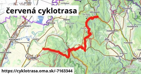 červená cyklotrasa