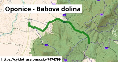 Oponice - Babova dolina