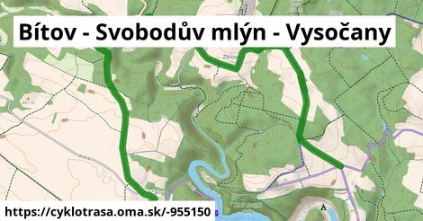 Bítov - Svobodův mlýn - Vysočany