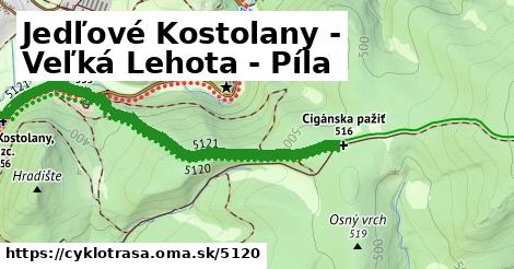 Jedľové Kostolany - Veľká Lehota - Píla