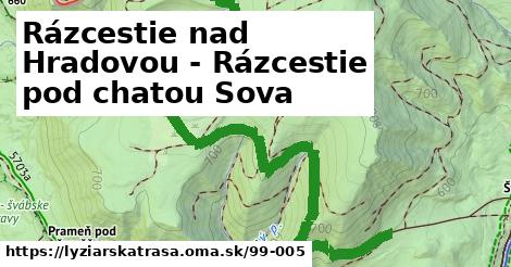 Rázcestie nad Hradovou - Rázcestie pod chatou Sova