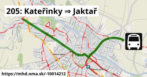 205: Kateřinky ⇒ Jaktař