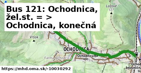 Bus 121: Ochodnica, žel.st. = >  Ochodnica, konečná