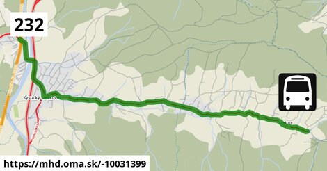 Bus 232: Ochodnica, žel.st. = >  Lodno, Trnovec